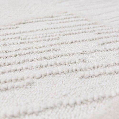 Flair Rugs Bela ročno tkana preproga iz me&amp;scaron;anice volne 200x300 cm Sculptured Blocks &amp;ndash; Slike