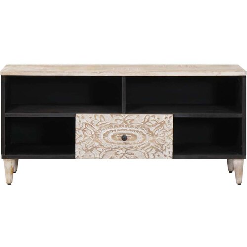  ormar s ladicama Bijelo 100 x 33 5 x 46 cm Čvrsto drvo manga - Bijelo Slike