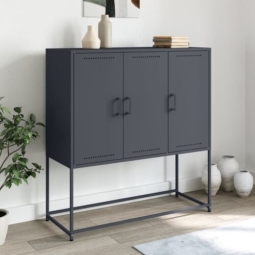 vidaXL Visoka omarica antracitna 100,5x39x107 cm jeklo Cene