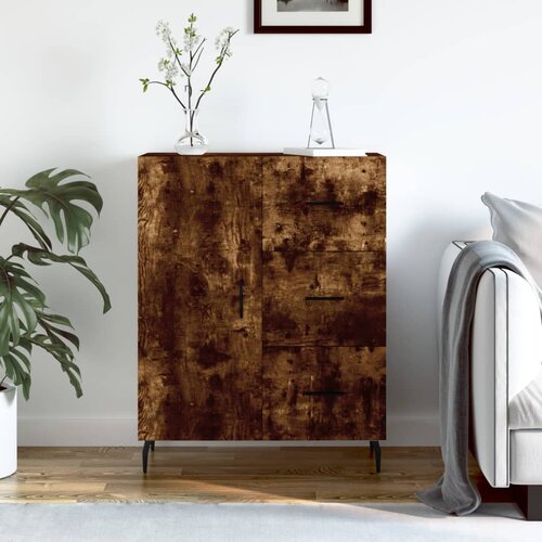 vidaXL Komoda dimljeni hrast 69,5x34x90 cm inženirski les Cene