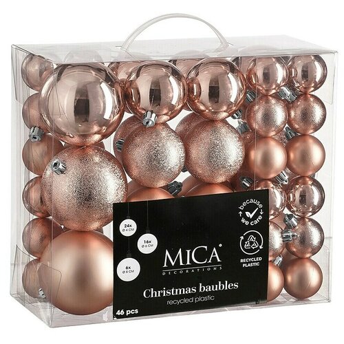 Mica Decorations Božićne kuglice (Ružičasta, Plastika, Promjer: 4 cm - 8 cm, 46 Kom.) Cijene