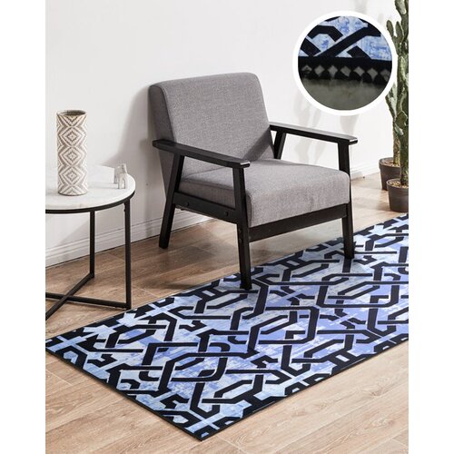 ARMONIA tepih staza sa resama 80cm x 200cm Ornament plava Slike
