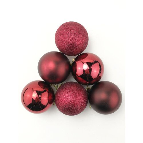 Home deco Plastična kuglica Bordo 8 cm 24 kom Slike