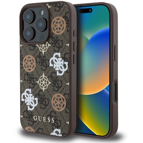Guess Originalni ovitek GUHMP16XP4PWPW za iPhone 16 Pro Max - MagSafe - Stamp - PU - rjav, (21758594) Cene