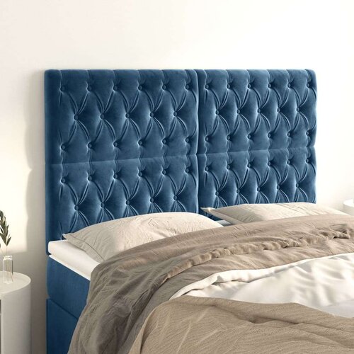  Uzglavlja 4 kom tamnoplavi 80x7x78/88 cm bar&amp;scaron;unasti Slike