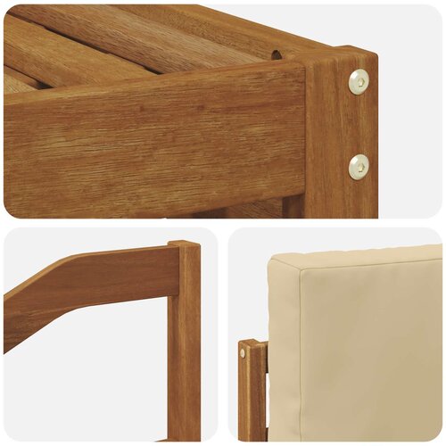  Set vanjskih sofa 4 kom. Prirodna i bež Bijela 185,5 x 122,5 x 73 cm Slike