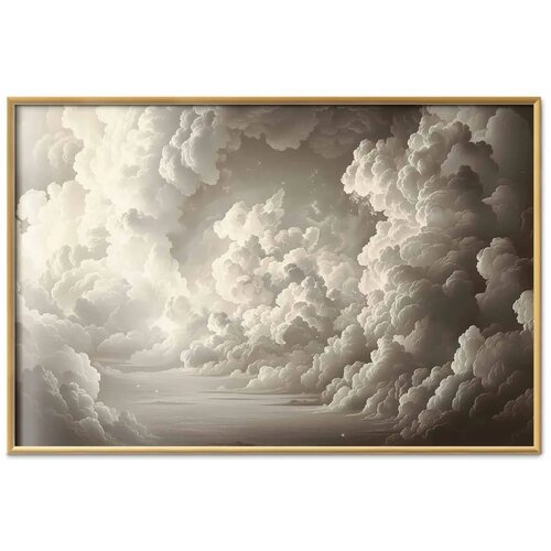  Plakat Whisper of Illuminated Clouds: Soft Light Play in the Sky Theater 30x21 Zlatni okvir Cijene