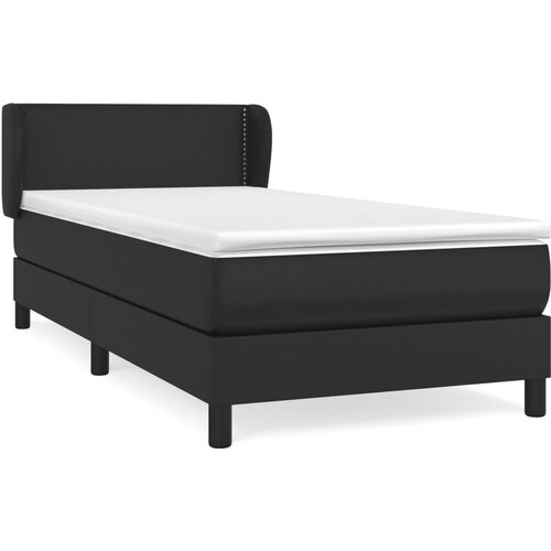 Maison Chic Box spring postelja - Vzmetna postelja z vzmetnico črn 100x200 cm umetno usnje SL20384, (21893743) Slike