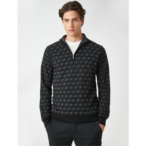 Koton Men's Black Patterned Sweater Slike