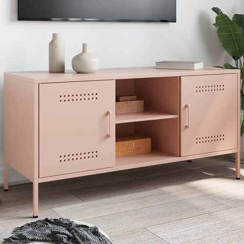  The Living Store TV omarica roza 100,5x39x50,5 cm jeklo - TV Omarica, (21508225) Cene