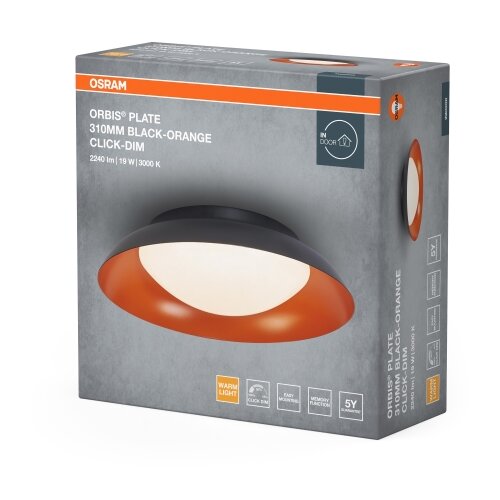 Osram prigu&amp;scaron;iva LED plafonska lampa ORBIS PLATE LED/19W/230V prečnik 31 cm narandžasta/crna Slike