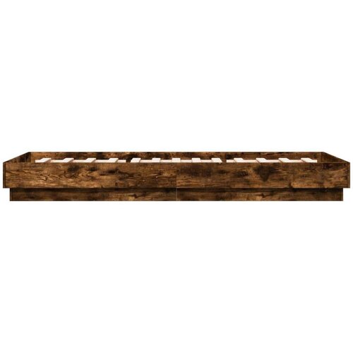  Okvir za krevet s LED svjetlima dimljena boja hrasta 100x200 cm Slike