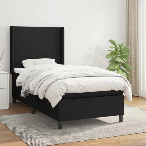 Box spring postelja z vzmetnico črna 80x200 cm blago, (20792142)