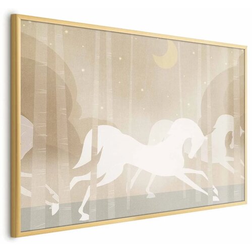  Plakat - Galloping Horses 90x60 Zlatni okvir Cijene