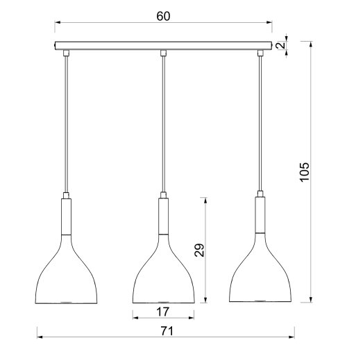  Luster na sajli NOAK WOOD 3xE27/15W/230V bela/buk Slike