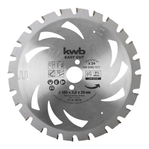 KWB easycut rezni disk za cirkular 165x20, 24Z, HM, za drvo/metal(nonFe)/plastiku, energy saving ( 49584738 ) Slike