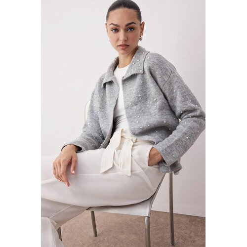 TRENDYOLMILLA ženski kardigan TWOAW26HI00159, sivi Cene