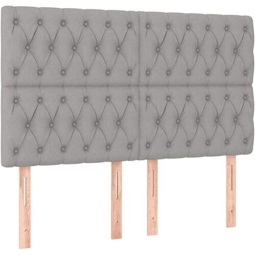  Krevet box spring s madracem LED svjetlosivi 140x190 cm tkanina Slike