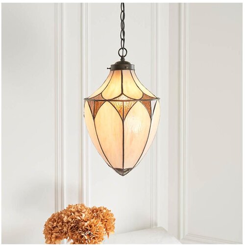 Endon 63974 - Luster na lancu BROOKLYN 1xE27/60W/230V braon Slike