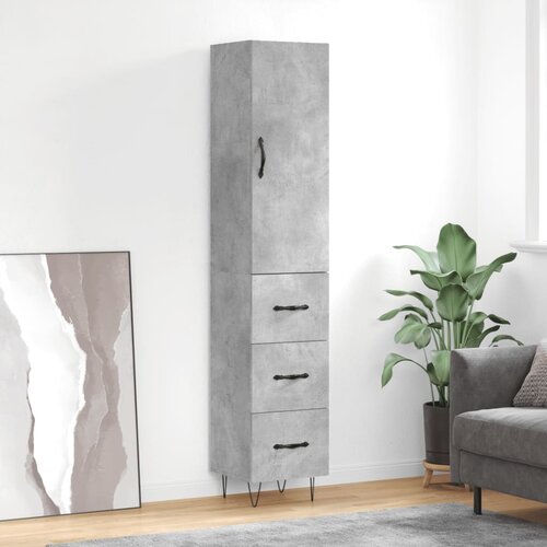 vidaXL Visoka omara betonsko siva 34,5x34x180 cm inženirski les Cene