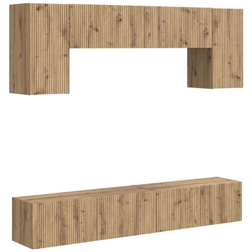  Set TV komoda Zidne 4 pcs Betonski sivi Konstruirano drvo Slike