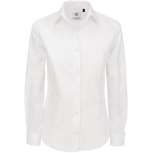  ŽENSKA SRAJCA DOLGI ROKAVI B&amp;amp;C HERITAGE 120G BELA XL Slike
