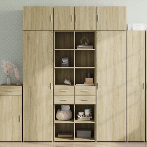  Visoka komoda boja hrasta 70x42,5x185 cm od konstruiranog drva Cijene