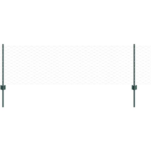 vidaXL stebri ograje 11 kosov U-kanal zelenih 120 cm jekla, &scaron;esterokotna ograja zelena 0,6x10 m jekla Cene