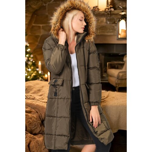 Dewberry Z6706 WOMEN'S COAT-STRAIGHT KHAKI Cijene