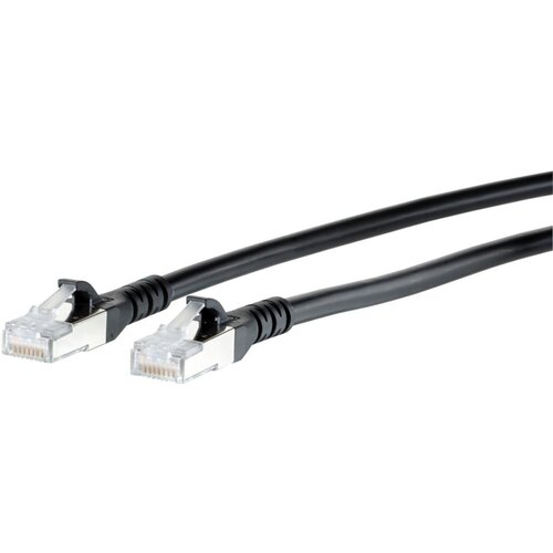 Metz Connect 1308452000-E RJ45 omrežni kabel\, Patch kabel CAT 6a S/FTP 2.00 m črna z za&scaron;čitnim zapornim zatičem 1 kos, (20421584) Cene
