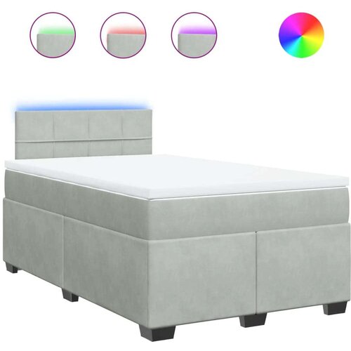 vidaXL Box spring postelja z vzmetnico svetlo siva 120x190 cm žamet Cene
