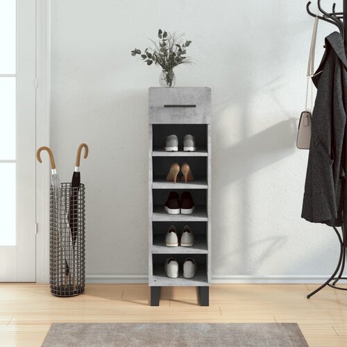 The Living Store Omarica za čevlje betonsko siva 30x35x105 cm inženirski les - Omarica Za Čevlje, (21435311) Slike