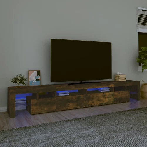 TV ormarić s LED svjetlima boja dimljenog hrasta 260x36,5x40 cm