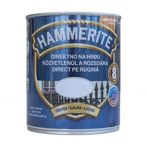 HAMMERITE LAK ZA KOVINO SIJAJNI LAK BELA (2,5 l, aktivna za&amp;scaron;čita pred rjo, hitro su&amp;scaron;eč, enostaven nanos, ni potreben temeljni premaz, visoko odporen)_ Slike