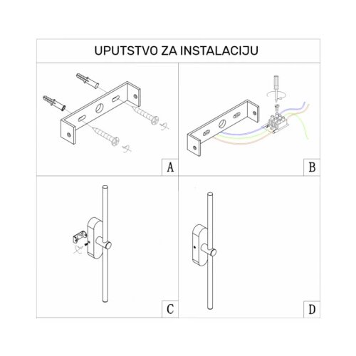Vesta 654 ZIDNA LAMPA LED 8W 3000K CRNA/ZLATO Slike