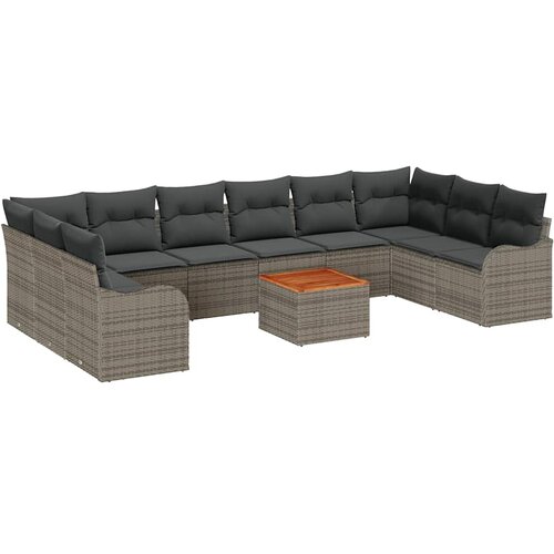  Sjedeća garnitura za vrt 10 kom. Bež i krema poliratan 289 x 177,5 x 69 cm Slike