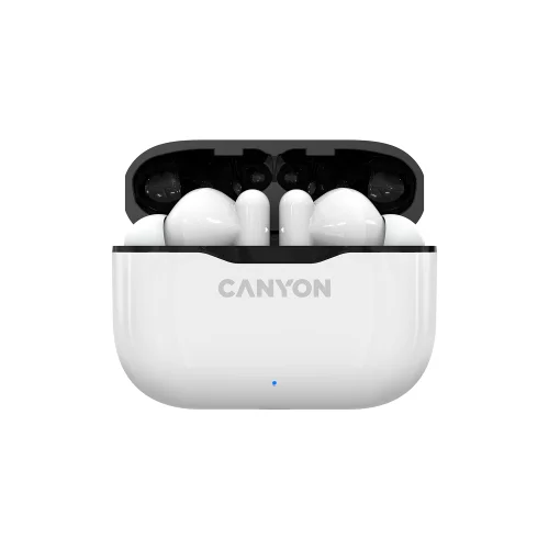 Canyon TWS-3 Bluetooth headset, with microphone, BT V5.0, Bluetrum AB5376A2, battery EarBud 40mAh*2+Charging Case 300mAh, cable length 0.3m, 62*22*46mm, 0.046kg, White