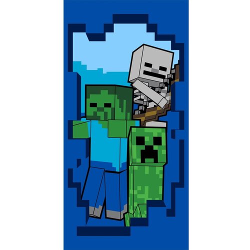 Jerry Fabrics Plavi pamučan dječji ručnik 70x140 cm Minecraft "Beware" – Cijene