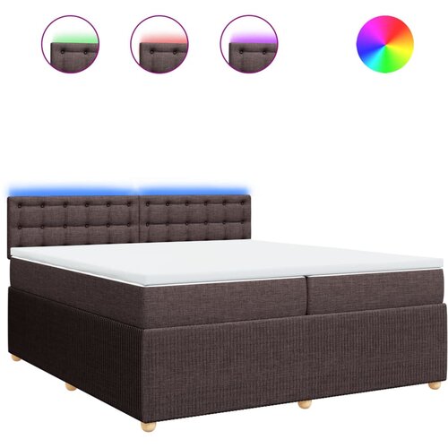 Maison Chic Box spring postelja - Vzmetna postelja z vzmetnico temno rjav 200x200 cm blago SL17642, (21894608) Cene