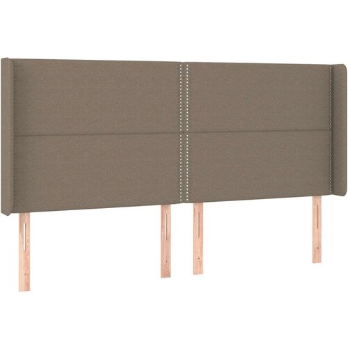  Uzglavlje smeđesivo 203 x 16 x 118/128 cm od tkanine Slike