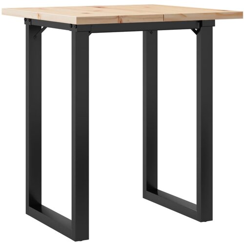 VidaXL Jedilna miza O okvir 70x70x75,5 cm trdna borovina lito železo, (21412243) Slike