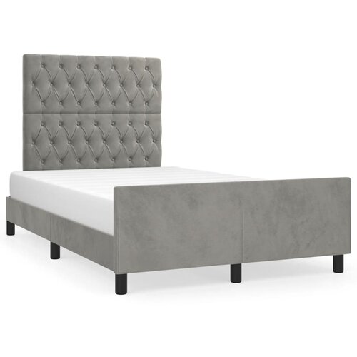 VidaXL Posteljni okvir z vzglavjem svetlo siv 120x190 cm žamet Slike