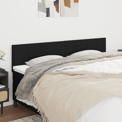 VidaXL Uzglavlje 2 kom crni 90x5x78/88 cm od tkanine Slike