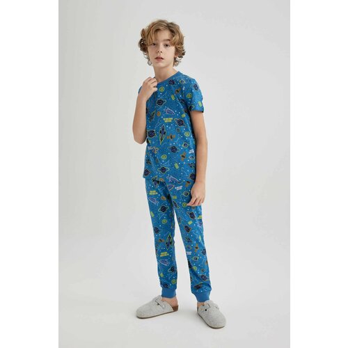 Defacto Boy Patterned Short Sleeve 2 Piece Pajama Set Slike