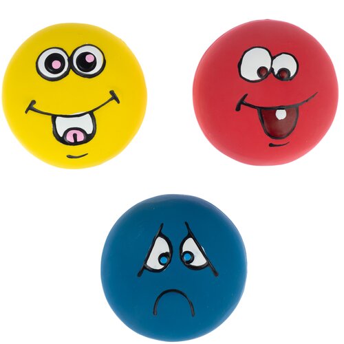 zooplus Basics igračke za pse emoji loptice od lateksa - Komplet od 3 komada (Ø 5 cm svaka) Cijene