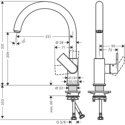 Hansgrohe 71871670 Vernis Shape M35 vrtljiva kuhinjska armatura črna Cene