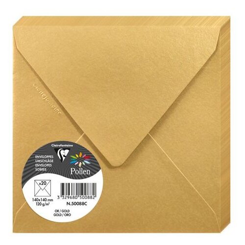 Clairefontaine kuverte Pollen 140x140mm 120gr gold 1/20 Slike
