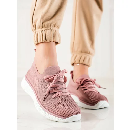 TRENDI PINK LACE-UP SPORTS SHOES