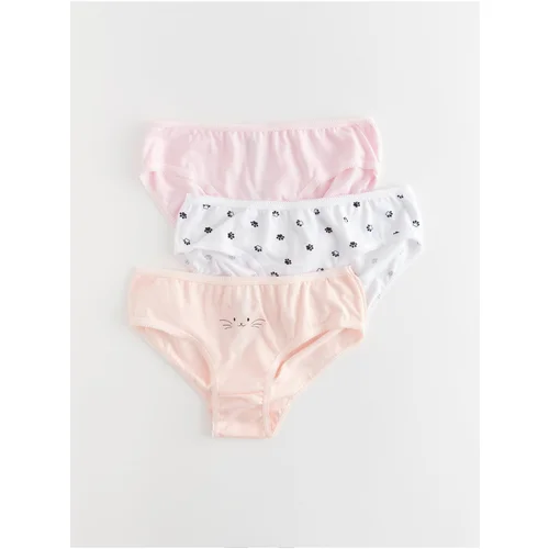 LC Waikiki Girls' Printed Cotton Panties 3 Pack