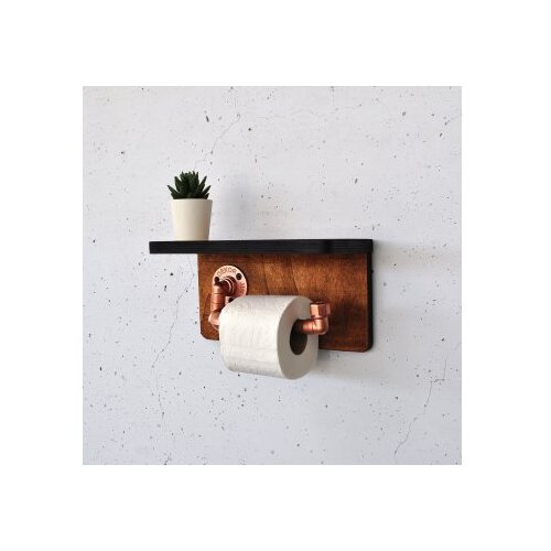 Hanah home polica sa držačem Cop056, 29x16x14 cm, boje oraha Cene